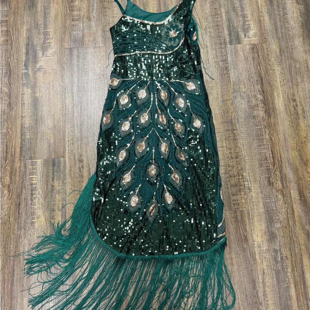 Daisy‎ Teal Asymmetrical Sequin Dress